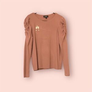 Vintage Express size 16 mauve colored sweater roughed puffy long sleeve